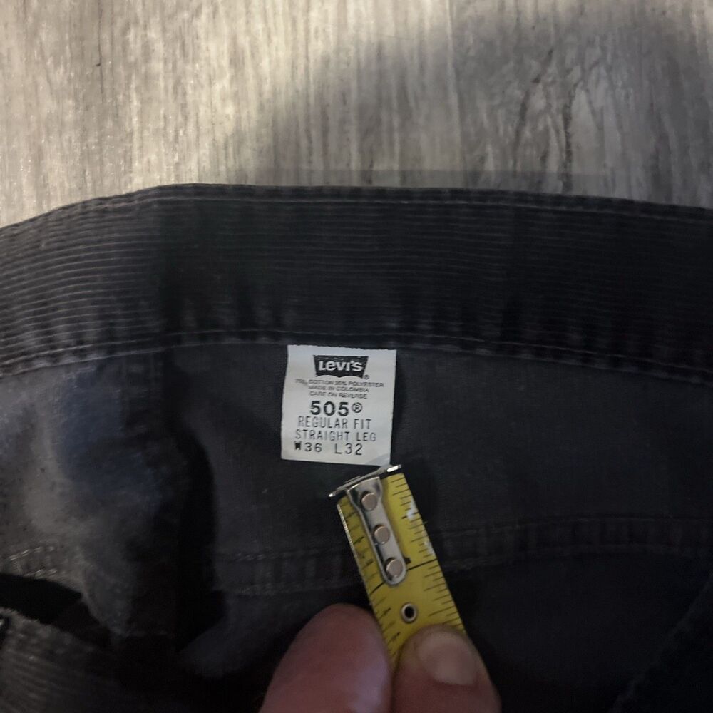 Levi's Black Corduroy Pants 505 Size 36x32 Vintage 2001 Y2k - Picture 8 of 9